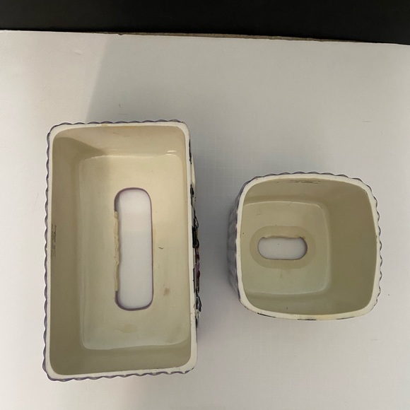 Annie Lee Glazed Resin "Primpin" Rectangle & Square Set of 2 Tissue Boxes Cover - Picture 13 of 16